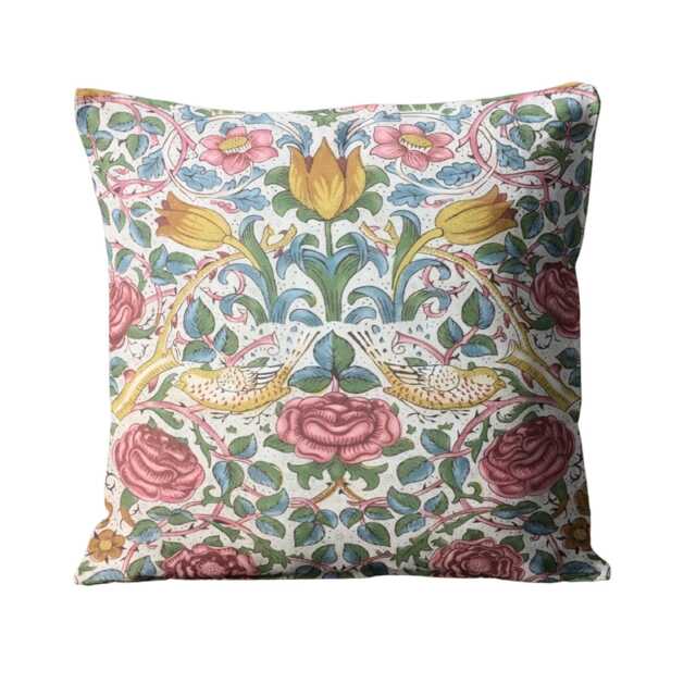 William Morris Rose Linen Cushion Cover Arts & Crafts Throw Pillow - image 1