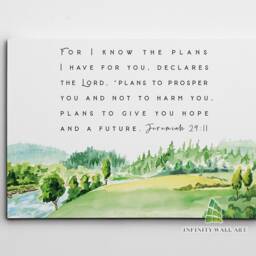 Jeremiah 29 11 Bible Canvas Art Quote Wall Print Picture Religion Fashion Framed Home Decor -D228 - thumbnail 2