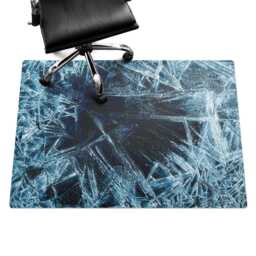 Ice Abstraction Patterns Desk Chair Mat, Blue Computer Office Texture Gaming Floor Protector - thumbnail 3