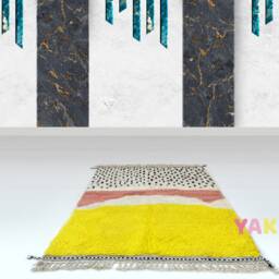 Yakiti - 5X8Ft Moroccan Rug, Beni Ourain Area Modern Wool Living Room Beniourain Handmade Soft Carpet, 153 cm X 255 - thumbnail 2