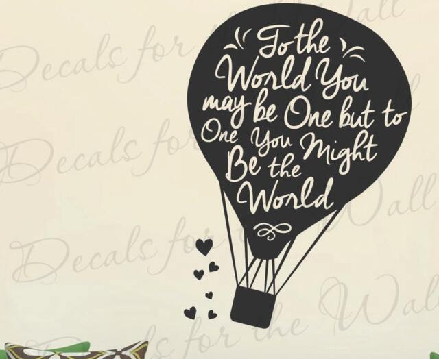 To The World You May Be One But Might - Love Marriage Wife Husband Bedroom Family Vinyl Decal Wall Decor Lett M05B - image 1
