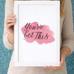 You've Got This Print Watercolor Positive Quote Art - Digital PDF Available - thumbnail 2
