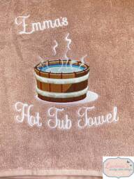 Personalised Fathers Day Hot Tub Towel, Embroidered Design, Custom Name Pool Party Gifs For Men, Women - thumbnail 1