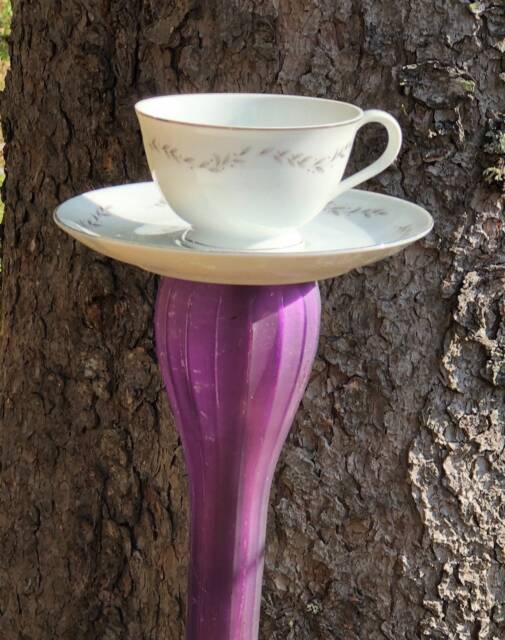 Teacup Bird Or Butterfly Feeder - image 1