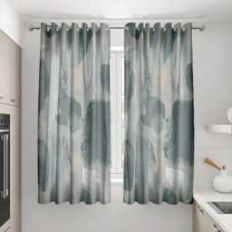 Modern Grey Abstract Curtains, Neutral Watercolor Drapes, Minimalist Living Room Panels, Custom Made Window Treatments - thumbnail 3