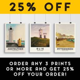 Elie Travel Poster - Ness Lighthouse Fife Wall Art East Neuk Print - thumbnail 2
