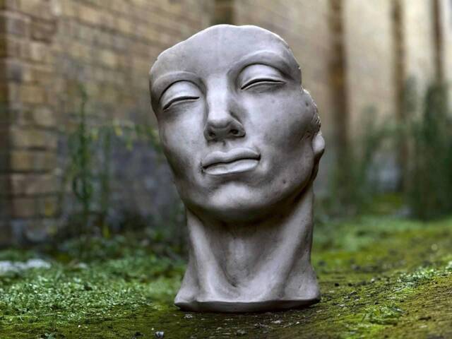 Large Modern Face Figurine Concrete Minimalist Head Sculpture Cement Human Bust Stone Ornament Human Statue Home & Garden Art - image 1