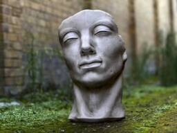 Large Modern Face Figurine Concrete Minimalist Head Sculpture Cement Human Bust Stone Ornament Human Statue Home & Garden Art - thumbnail 1
