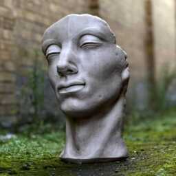 Large Modern Face Figurine Concrete Minimalist Head Sculpture Cement Human Bust Stone Ornament Human Statue Home & Garden Art - thumbnail 3