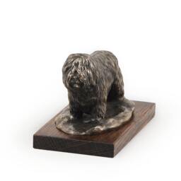 Polish Lowland Sheepdog, Dog Wooden Base Statue, Limited Edition, Artdog - thumbnail 2