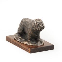 Polish Lowland Sheepdog, Dog Wooden Base Statue, Limited Edition, Artdog - thumbnail 1