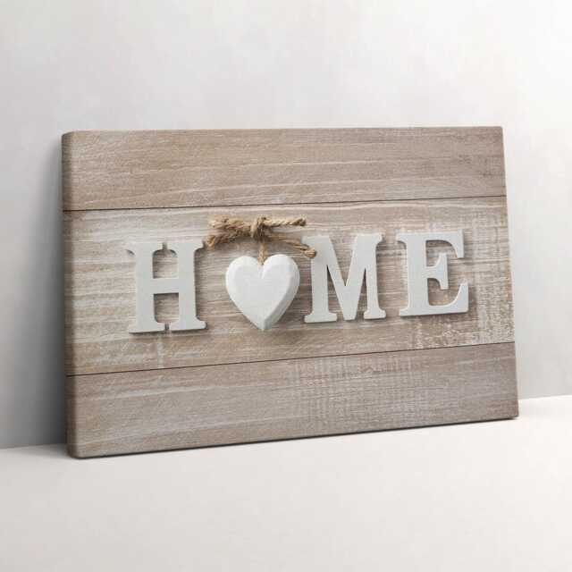 The Inscription Home Canvas, Picture Wall Hanging, Beige Decor, Text Canvas Print - image 1