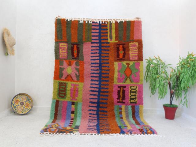 Authentic Moroccan Rug 5 Ft X 8 Ft, Boujaad Rug, Berber Wool Rug - image 1