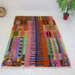 Authentic Moroccan Rug 5 Ft X 8 Ft, Boujaad Rug, Berber Wool Rug - thumbnail 2