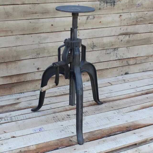 Jameson Hand Cast Height Adjustable Iron Pedestal Leg Central Support Vintage Raw Steel Frame Dining Desk Table Legs Handmade in The UK - image 1
