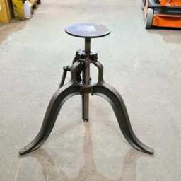 Jameson Hand Cast Height Adjustable Iron Pedestal Leg Central Support Vintage Raw Steel Frame Dining Desk Table Legs Handmade in The UK - thumbnail 4