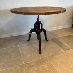 Jameson Hand Cast Height Adjustable Iron Pedestal Leg Central Support Vintage Raw Steel Frame Dining Desk Table Legs Handmade in The UK - thumbnail 2