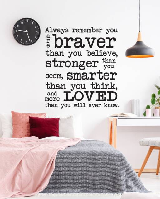 "Vinyl Wall Art Decal - ""Always Remember You Are Braver..." - image 1