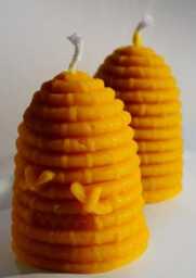 2 Candles Made Of 100% Beeswax Bee House Handmade Golden Yellow Honey Scented With Quality Wicks From Germany Burning Time Approx. 10H Per Candle - thumbnail 3