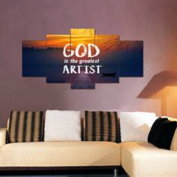 God Is The Greatest Artist - Christian Inspirational Quotes Sayings Wall Art Canvas Phrases Motivational Encouraging Posters Religious - thumbnail 3