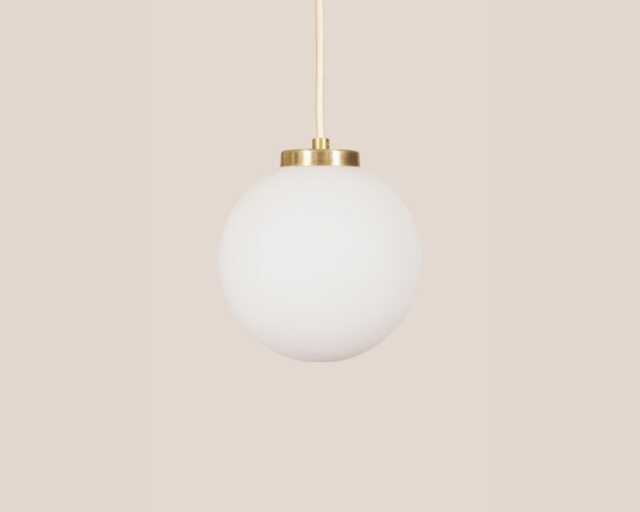 Ivana Vintage Pendant Light Handcrafted Glass Lamp Snow White Retro Ceiling Fixture Yugoslavia Gold Brass - image 1