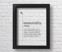 Transparent Immortality Definition Healthy Lifestyle Wall Art Vegetarian Gift Vegan Medical Quotes Doctor Office Decor - thumbnail 1