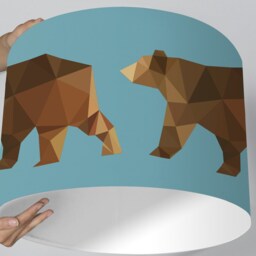 Lampshade Nursery Baby Bear Forest Family Graphic Pattern Kids Lamp Floor Animals Design Blue - thumbnail 2