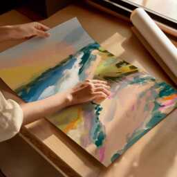 Beach Abstract Art Print/Wall Colourful Decor For Bedroom Living Room Landscape - thumbnail 2