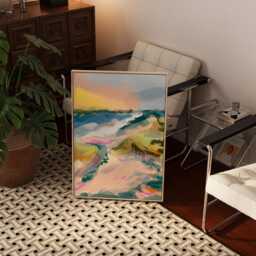 Beach Abstract Art Print/Wall Colourful Decor For Bedroom Living Room Landscape - thumbnail 3