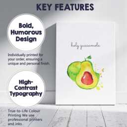 Watercolour Holy Guacamole Avocado Kitchen Quote Canvas Wall Art Print Decor Picture Ready To Hang - thumbnail 2