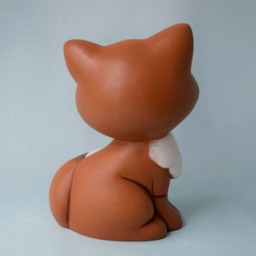 Adorable Ceramic Fox Figurine Woodland Decor, Baby Shower Gift, Cake Topper, Home Accent - thumbnail 3