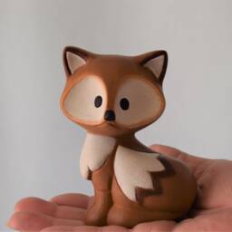 Adorable Ceramic Fox Figurine Woodland Decor, Baby Shower Gift, Cake Topper, Home Accent - thumbnail 4