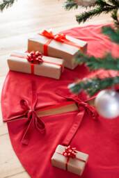 Red Velvet Tree Skirt, Christmas Monochrome Skirt