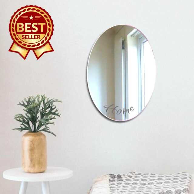 Oval Acrylic Wall Mirror Personalized Engraving, Shatterproof - image 1