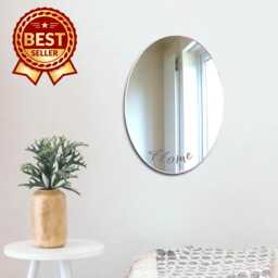 Oval Acrylic Wall Mirror Personalized Engraving, Shatterproof