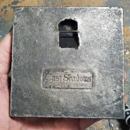 Sea God Tile, Blackened Iron Finish, Architectural Element, Handmade Art Man's Face With Swirls & Trident, By R. Chalifour - thumbnail 3