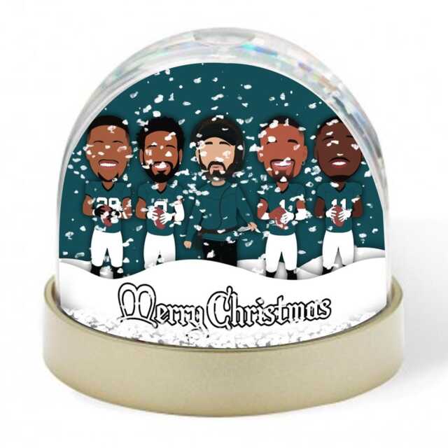 Eagles 2024-25 Vector Heroes Christmas Snow Globe American Football Great Gift For Philadelphia Philly Fans