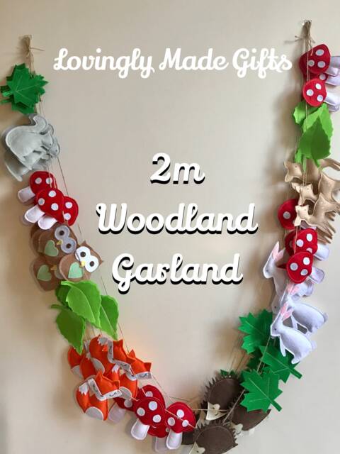 Handmade Woodland Animal Garland Nursery Decor, Wall Hanging - image 1