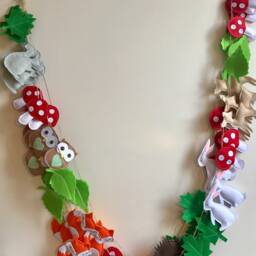 Handmade Woodland Animal Garland Nursery Decor, Wall Hanging - thumbnail 3