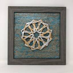 The Arabesque?? Modern-Look Wall Art With Metallic Polymer Clay Sculpted Medieval Islamic Geometric Arabesque Pattern - thumbnail 2