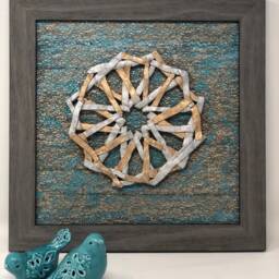 The Arabesque?? Modern-Look Wall Art With Metallic Polymer Clay Sculpted Medieval Islamic Geometric Arabesque Pattern - thumbnail 3