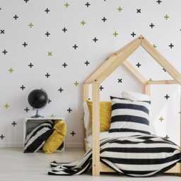 Plus Sign - Vinyl Wall Decals + X Modern Crosses Stickers 7.5cm/3 Inch Peel & Stick Baby Boys Girls Nursery Kids Room D??cor - thumbnail 2
