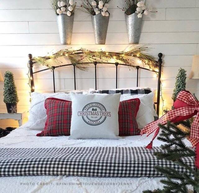 Christmas Tree Farm Pillow Cover Rustic Linen Holiday Decor - image 1