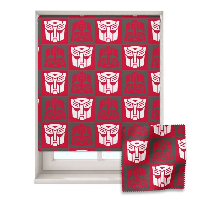 Red & Grey Autobots Roller Blind, Transformers Children's Made To Measure, Blackout Blind - image 1