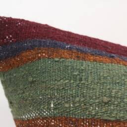 striped Kilim Pillow Cover, 28x28, Vintage Turkish Rug Cushion - thumbnail 2