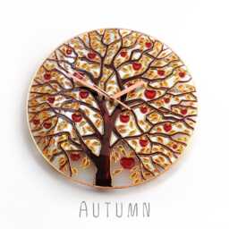 Tree Of Life Large Wall Clock Hand Painted Glass Oversized Art Wedding Gift - thumbnail 4