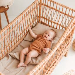 3 Pcs Baby, Toddler Linen Bedding Set in Beige - Cot Bedding Of Duvet Cover, Pillowcase & Fitted Sheet - thumbnail 2