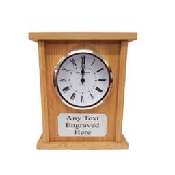 Personalised Wooden Square Shaped Mantel Clock Wedding/ Anniversary/ Birthday/ Retirement - thumbnail 2