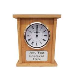 Personalised Wooden Square Shaped Mantel Clock Wedding/ Anniversary/ Birthday/ Retirement - thumbnail 3