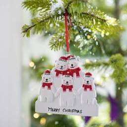 Personalised Bear Family Decoration-Hoilday Deoration-Keepsake-Ornament-Resin-Bear Lovers-Polar Bear-First Christmas-Tree Decoration